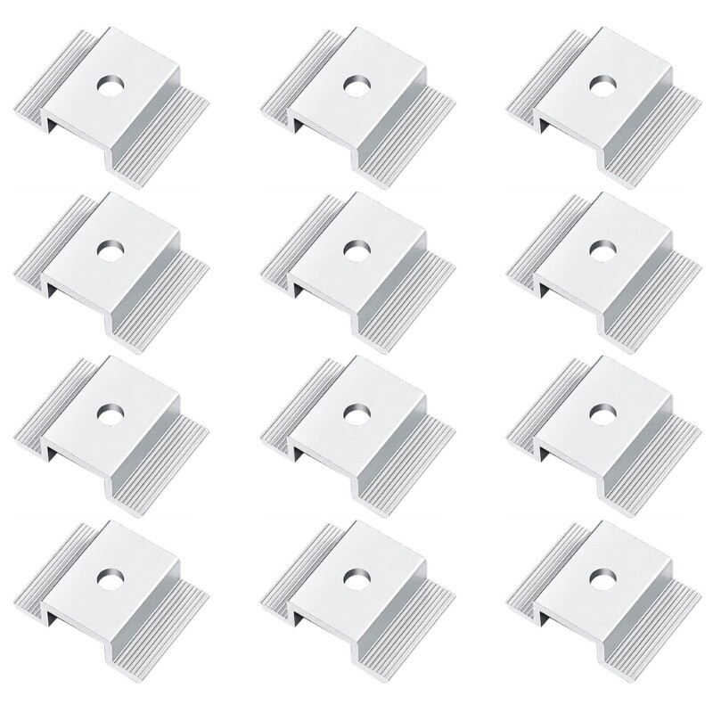 12pcs Solar Panel Mounting Clamps With High Strength Aluminum Alloy Materials