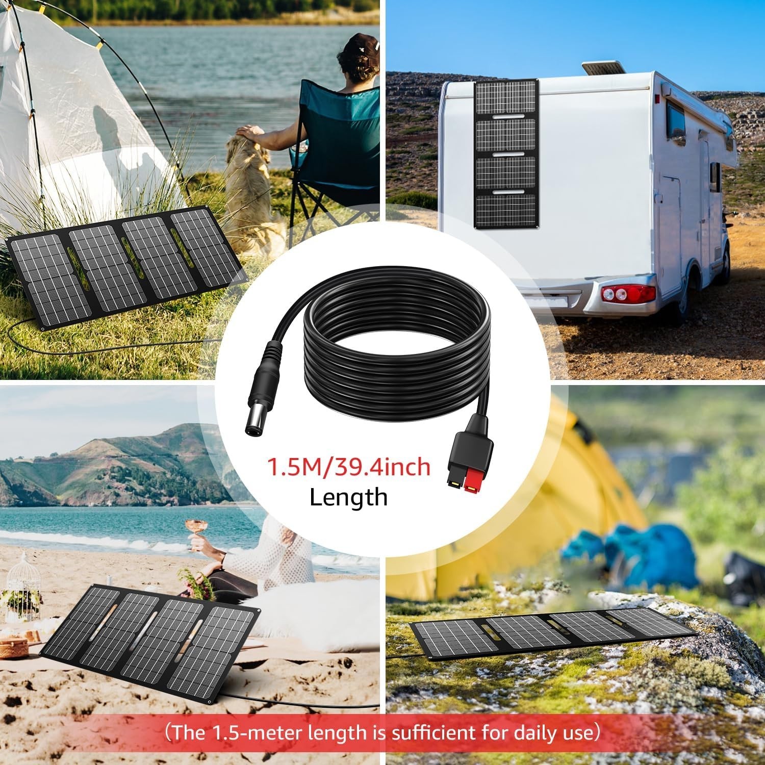 Durable 1.5M Solar Charging Extension Cable with Anderson Connector Technology