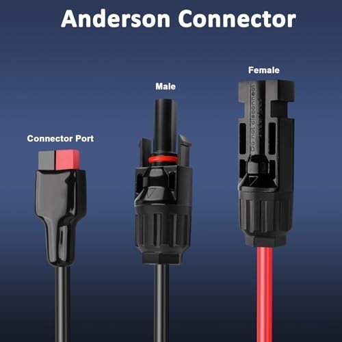 Solar Panel Extension Cable Kit, 4-In-1 Solar Connector with XT60/DC7909/DC5521,