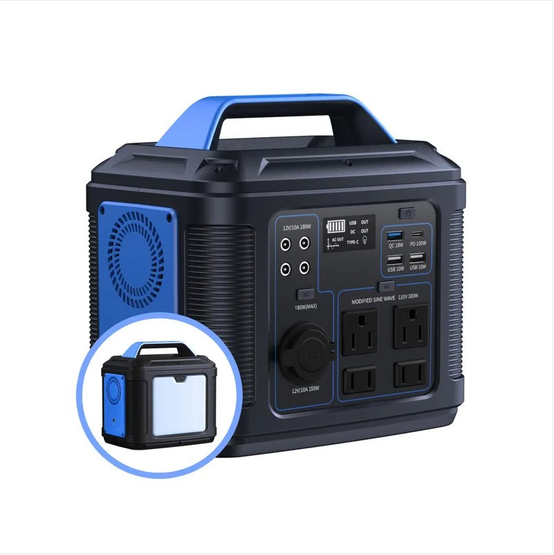 296Wh 80000mAh Portable Power Station Solar Generator Camping RV Home