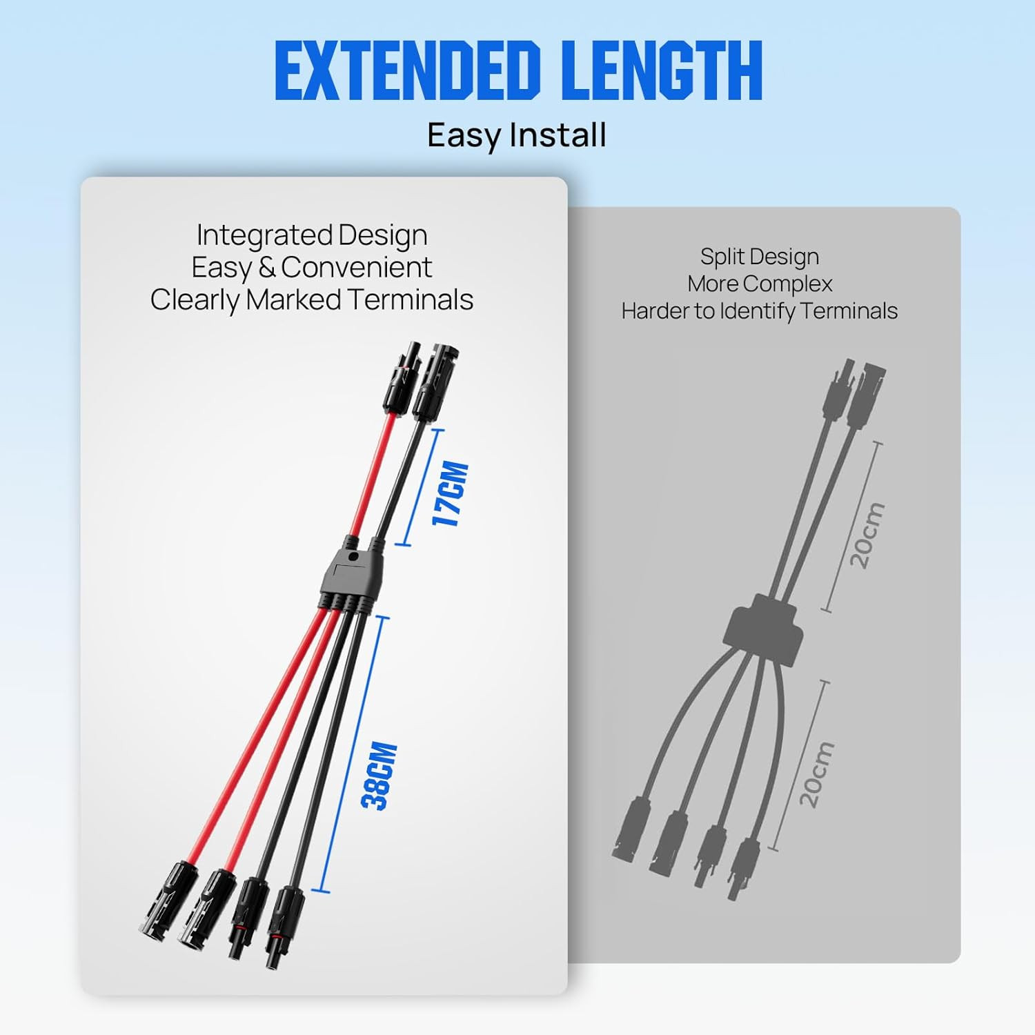 Integrated Solar Connector 2-4 Y Branch Parallel PV Adapter Cable Wire Plug Tool
