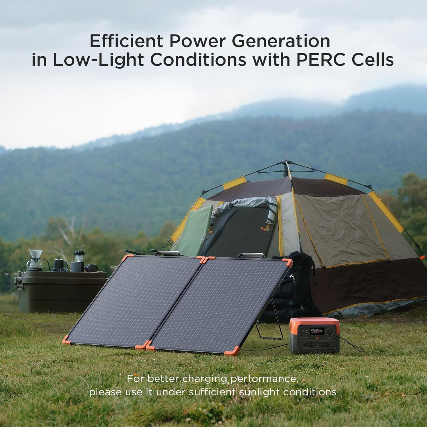 100W Portable Solar Panel, Foldable Tempered Glass Solar Panel Kit with 20A PWM