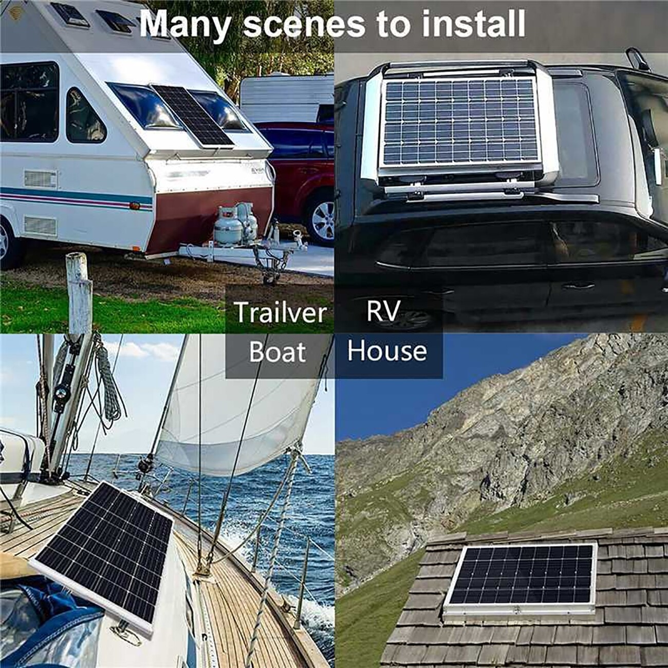 300W Solar Panel Battery Charger Controller House Car Trailer Boat RV Camp 18V
