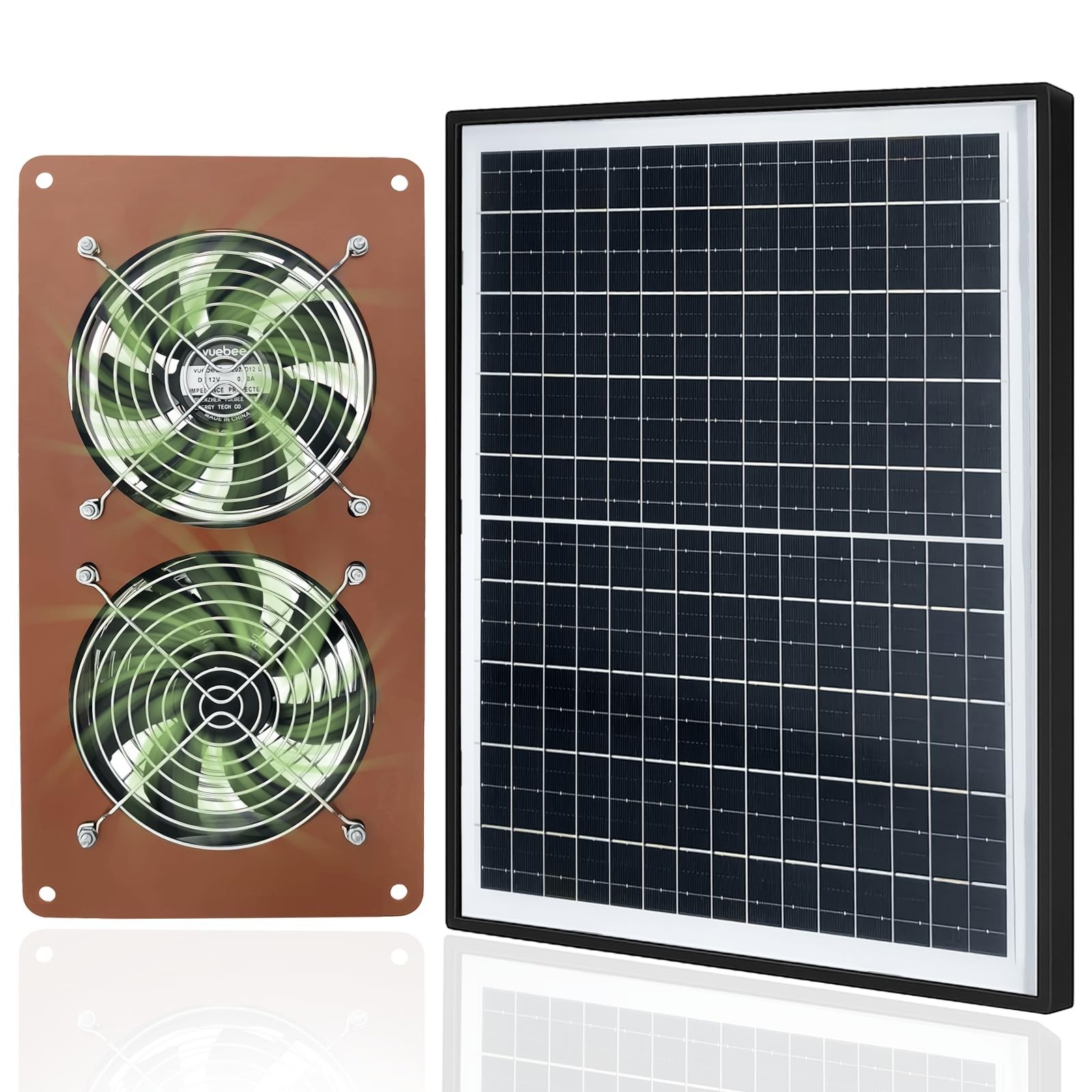 Solar Powered Chicken Coop Fan Kit – 20W Exhaust Fan, Dual 3500RPM, Waterproof,
