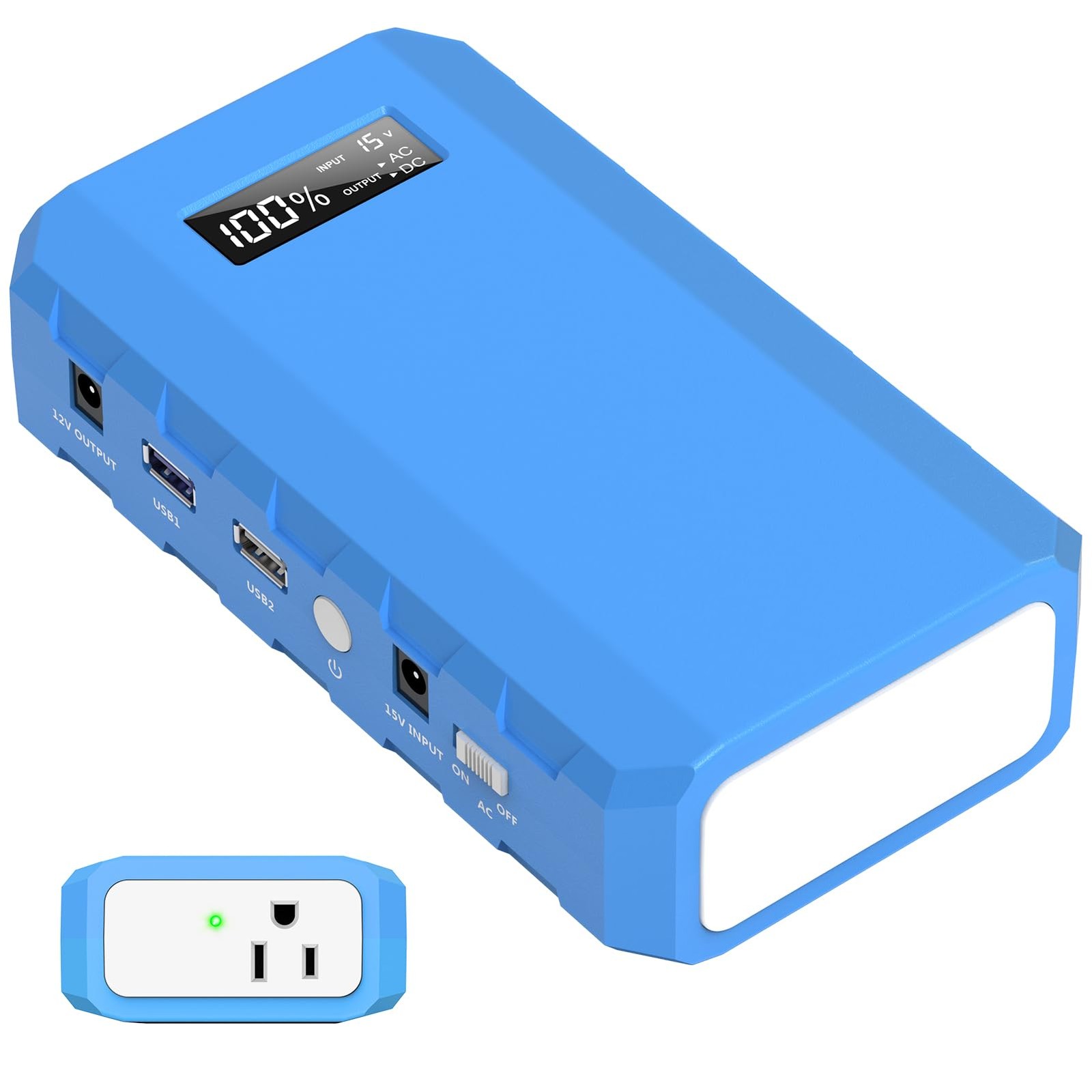 Portable Power Station with AC Outlet, 65W/110V External Battery Pack 24000mA…
