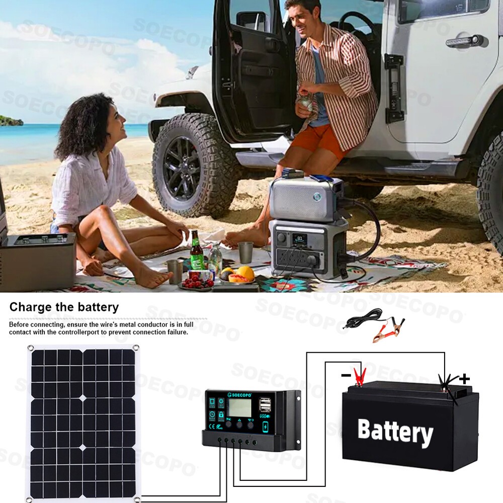6000W Solar Panel Set Solar Power Inverter Generator Home 100A 110V Grid Syste6C