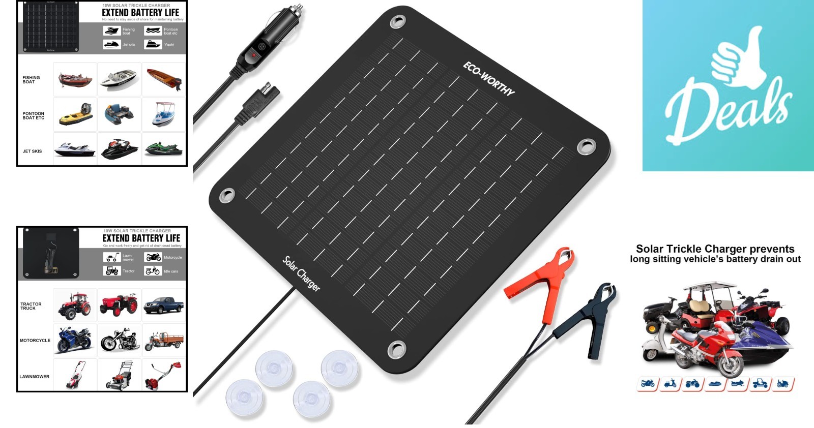 All-Weather 10W Solar Charger for Vehicle Batteries – Waterproof & Versatile