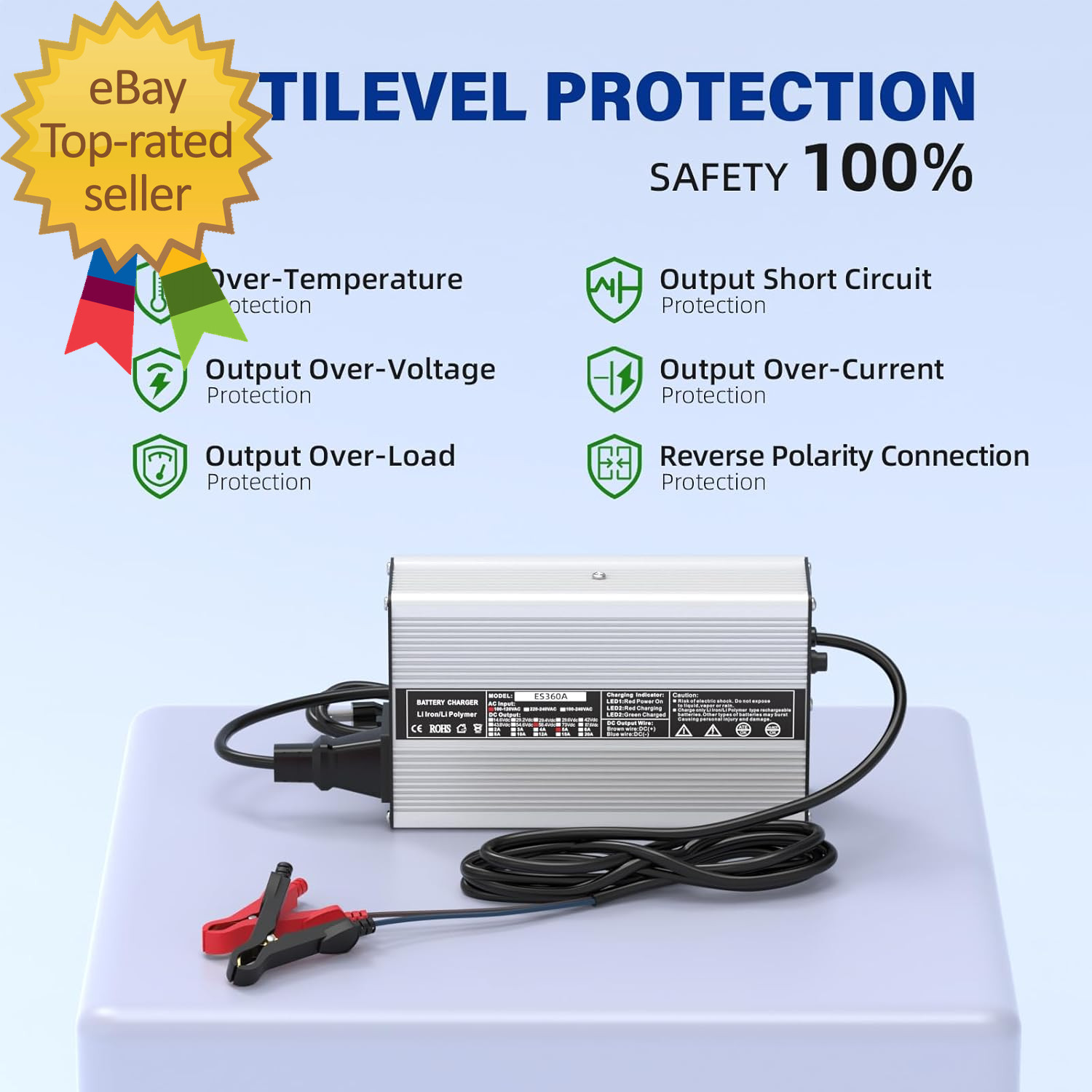 58.4V 5A AC-DC Battery Charger Dedicated Best Solution forLithium Iron Phosphate