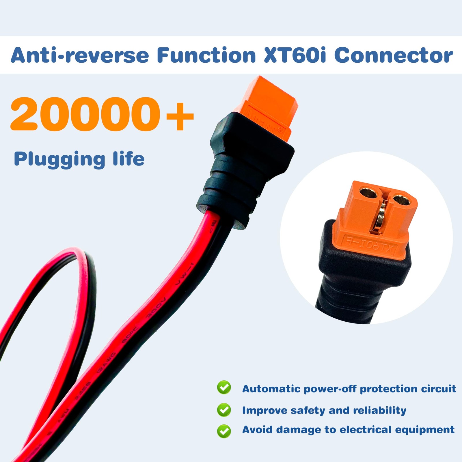 Solar to XT60i Charge Extension Cable 3FT/6FT/12FT/25FT/50FT, Solar Connector…