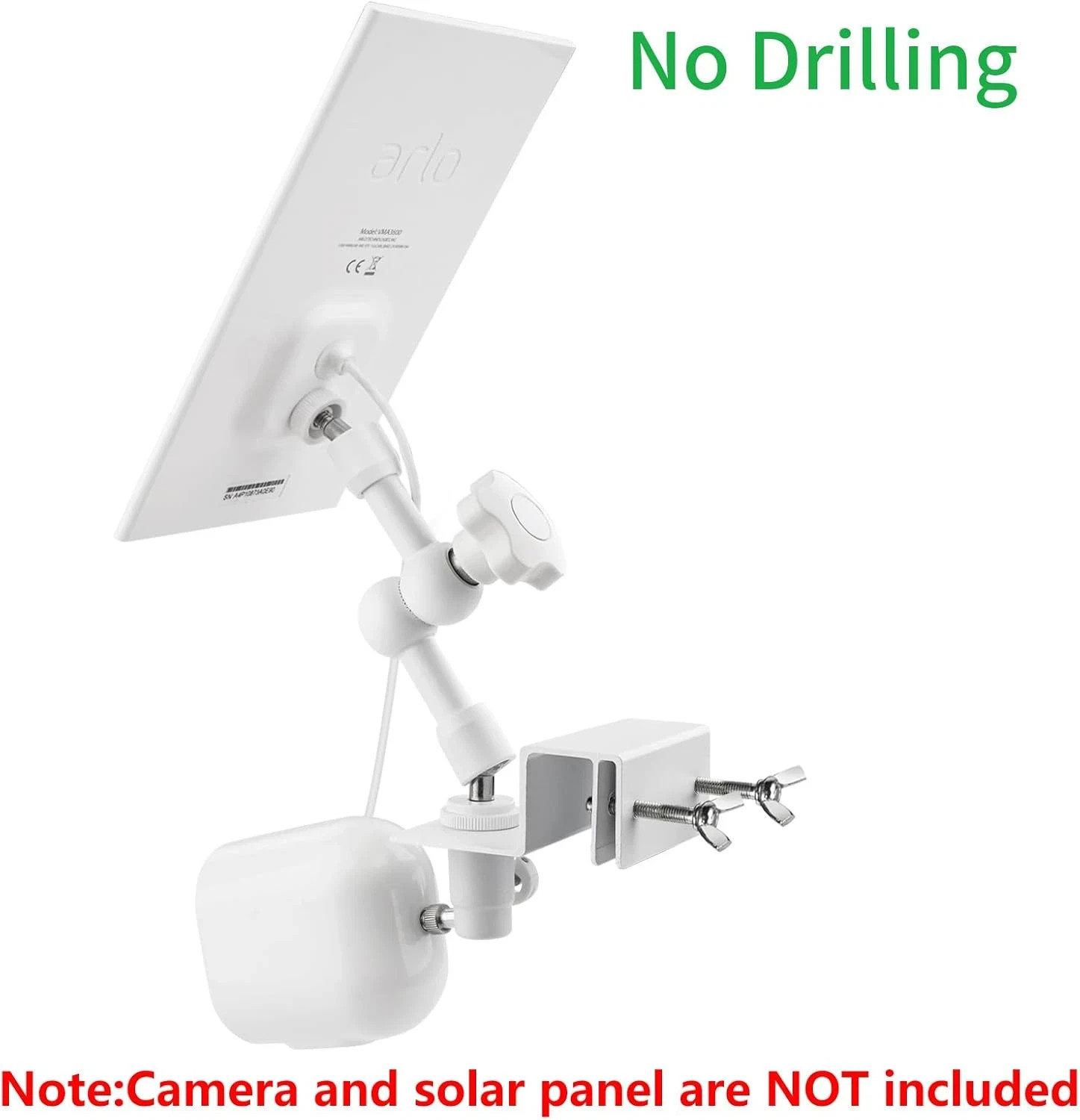 2-In-1 Weatherproof Gutter Mount for Arlo Solar Panel and Arlo Pro/Arlo Pro 2/Ar