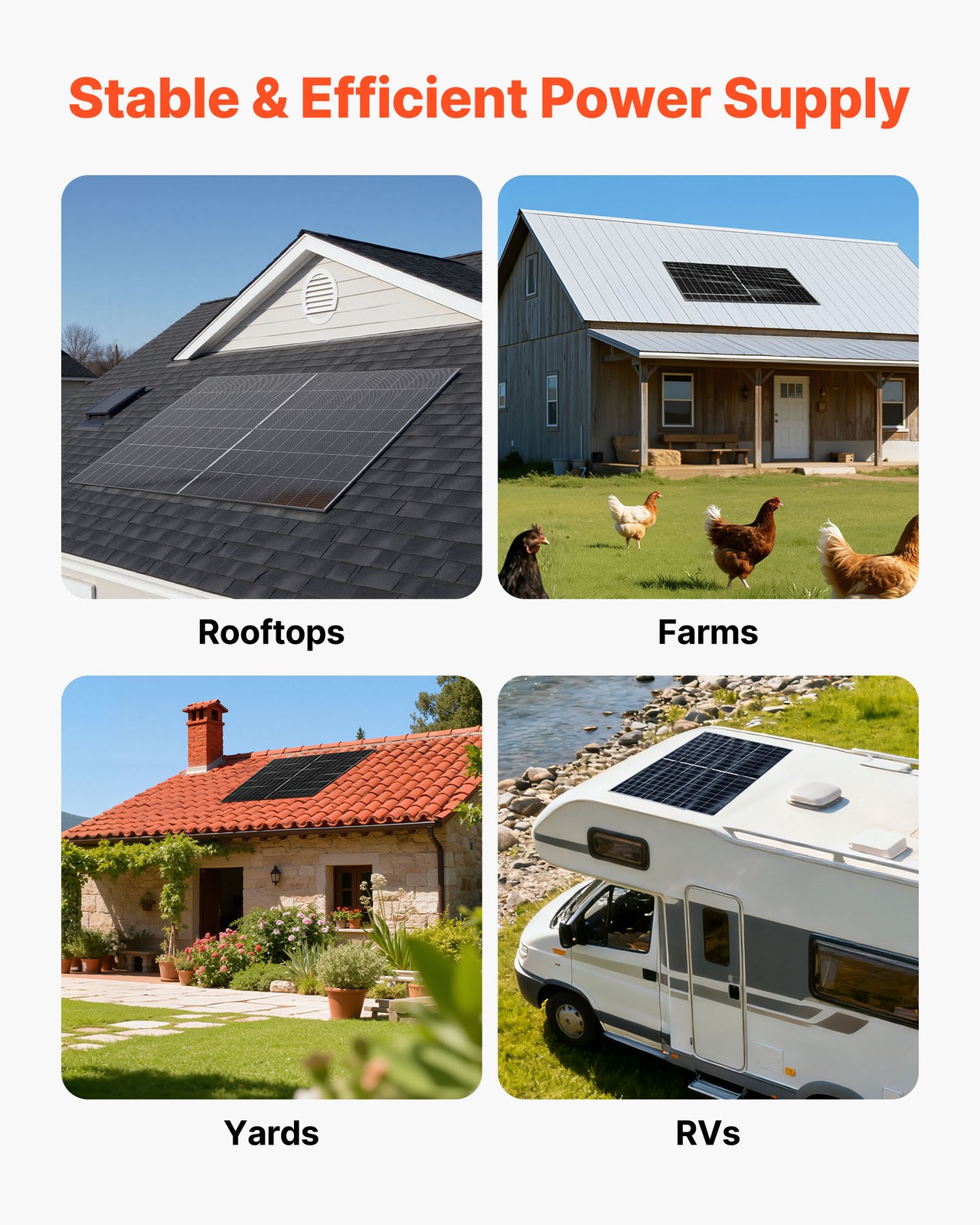 VEVOR 2PCS 400W Bifacial Solar Panels 24% Efficiency Monocrystalline PV Module