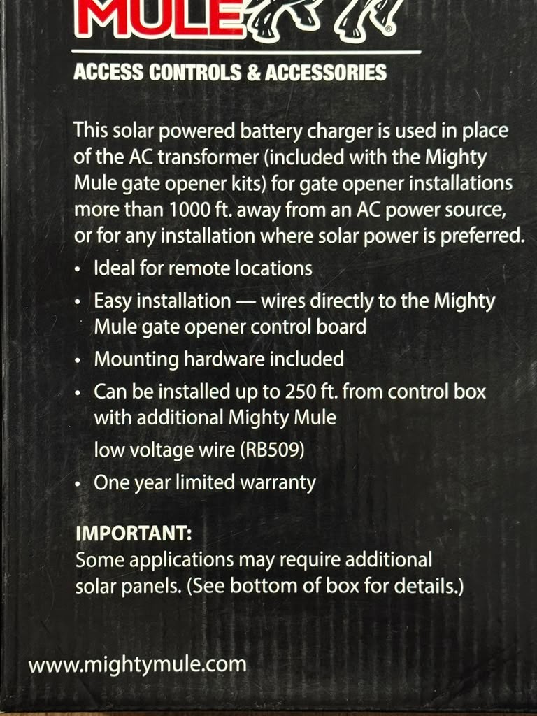 10 Watt Solar Panel Kit MIGHTY MULE FM123 – FREEE SHIPPING