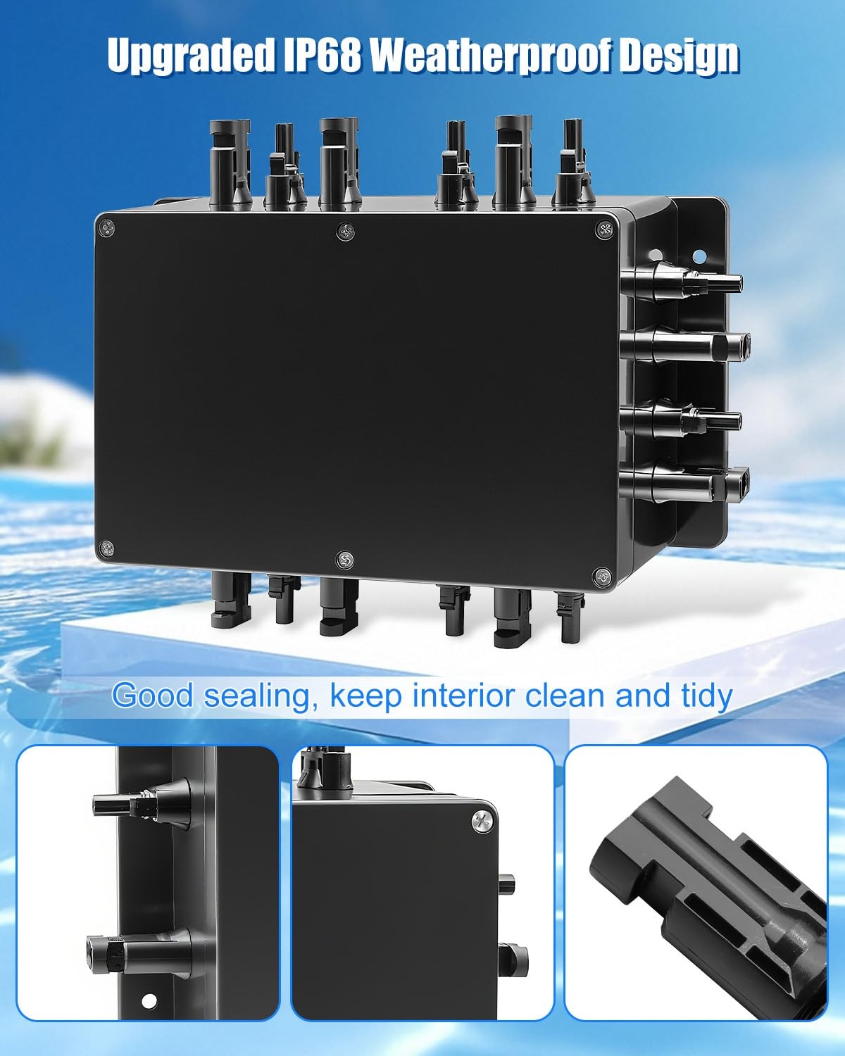 8 String Solar PV Combiner Box, IP68 Waterproof Circuit Breaker Box with 30A …