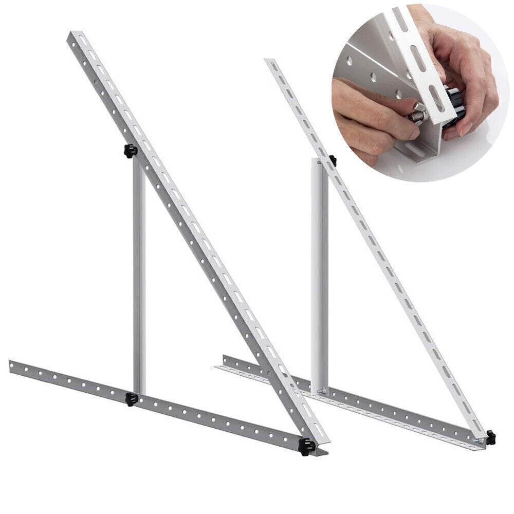 2PCS Solar Panel Brackets Adjustable Angle Mounting Frame Shed Boat Ground Mount