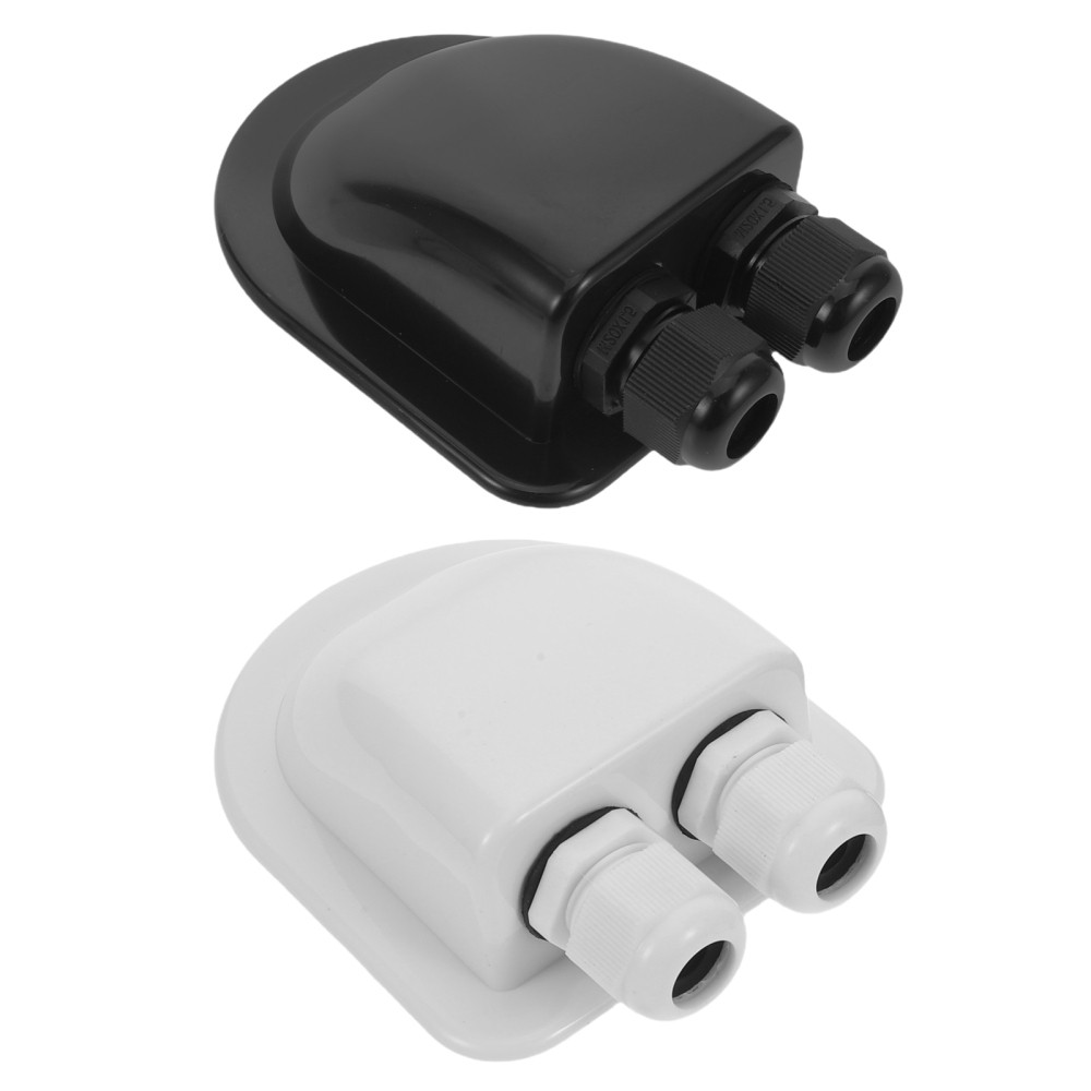 2Pcs Weatherproof ABS Double Cable Entry Glands Solar Wiring Box for Outdoor Use
