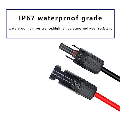 14AWG Alligator Clip to Solar Connector Extension Cable with Switch & Fuse 1.5M