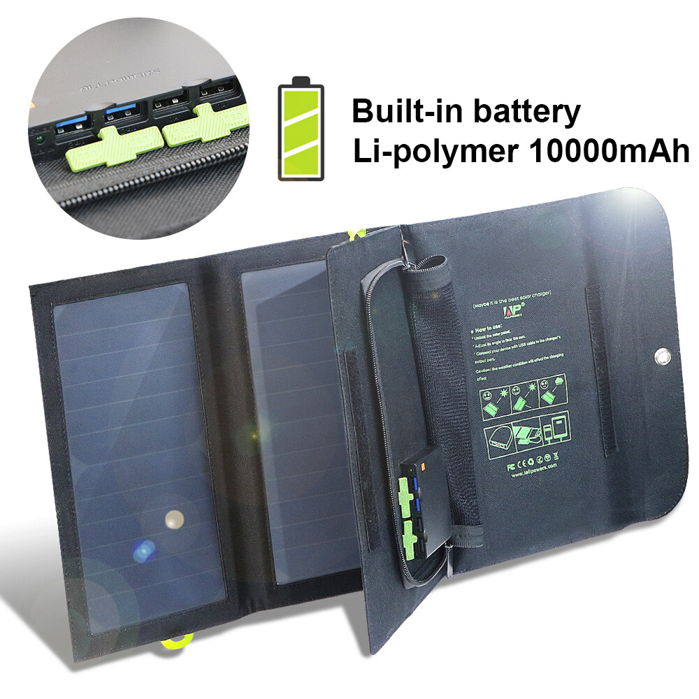 ALLPOWERS 5V 21W Foldable Solar Panel & 10000mAh Battery Outdoor Camping Hiking