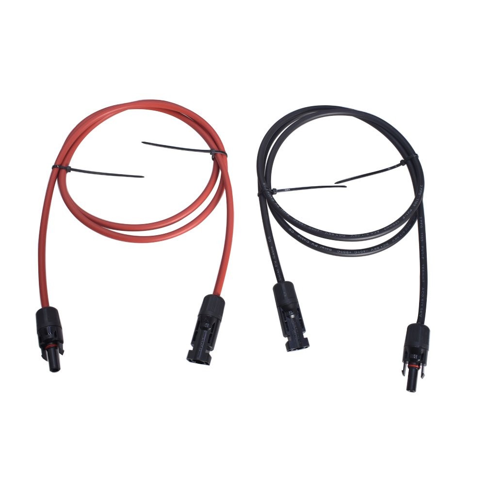 1 Pair 4mm2 /12AWG Black and Red Solar Panel Extension Cable Wire Connector