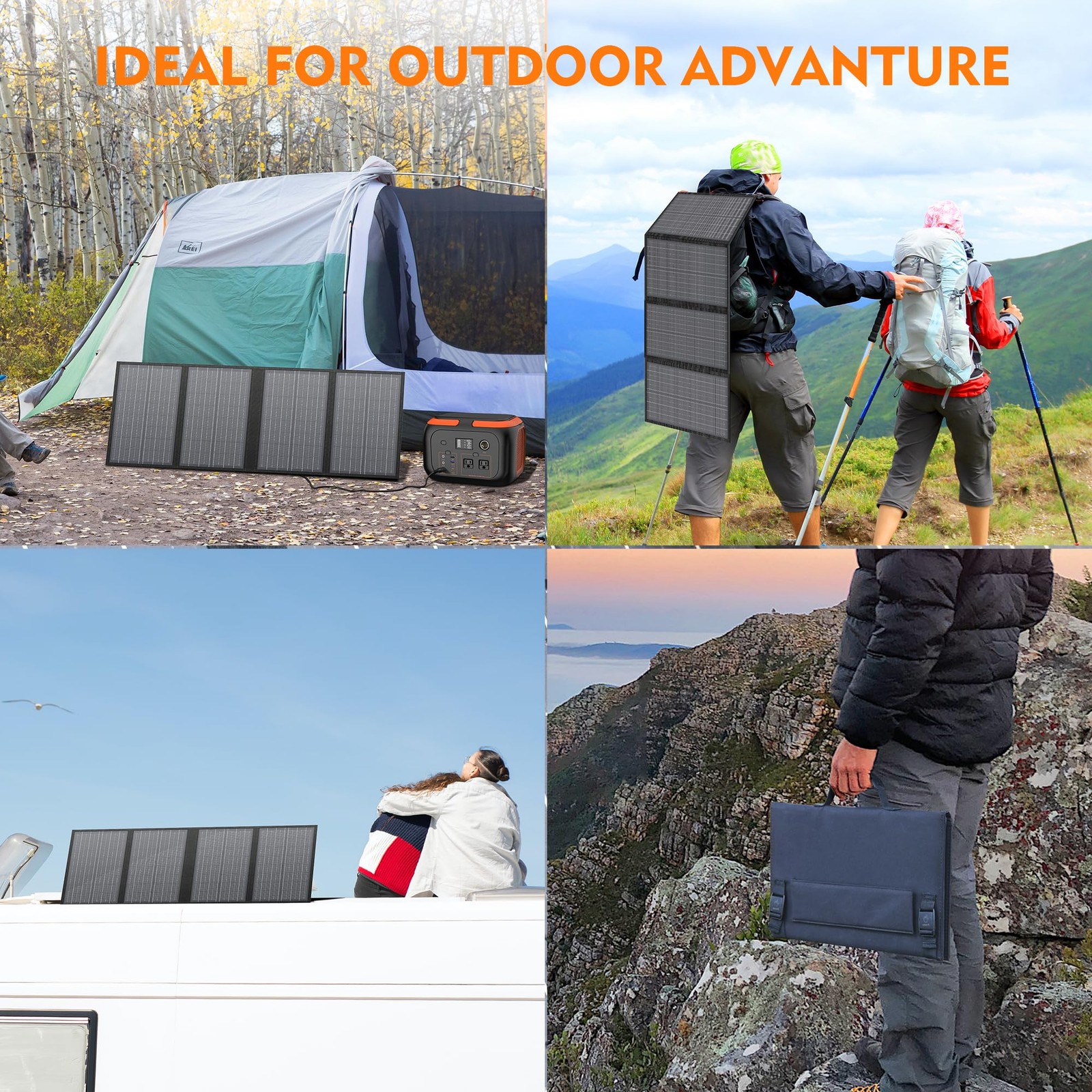 60W Solar Panel for Portable Power Station, Foldable Solar Panel with 1218V D…