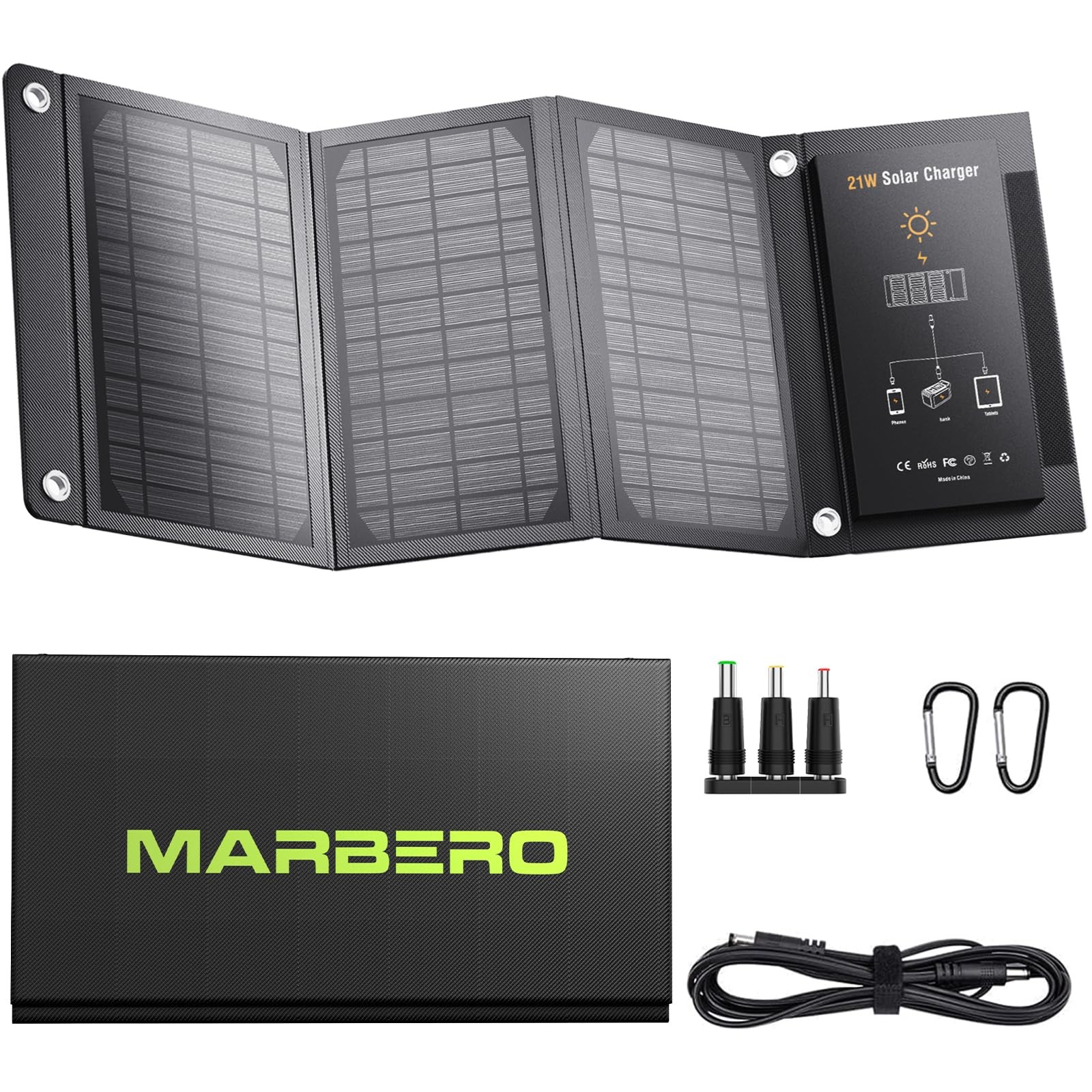 21W Portable Solar Panel Foldable Solar Panel Charger IP65 Waterproof Solar P…
