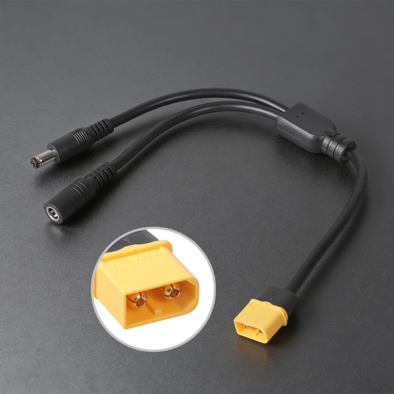 XT60 To 5.5×2.1mm Power Adapter Cable For FPV Goggles Solar Panel