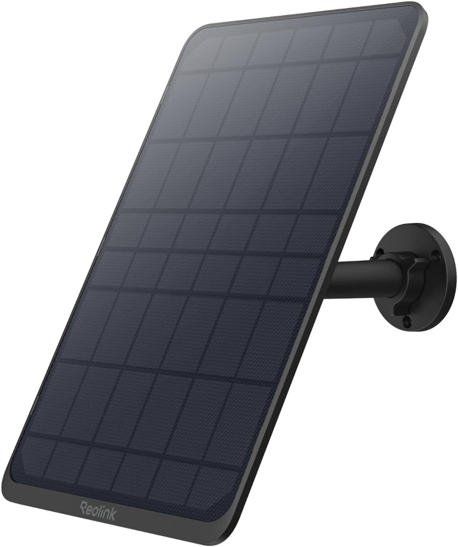 Reolink 12W Solar Panel Black, Non-Stop Solar Power Supply for All Wireless Batt