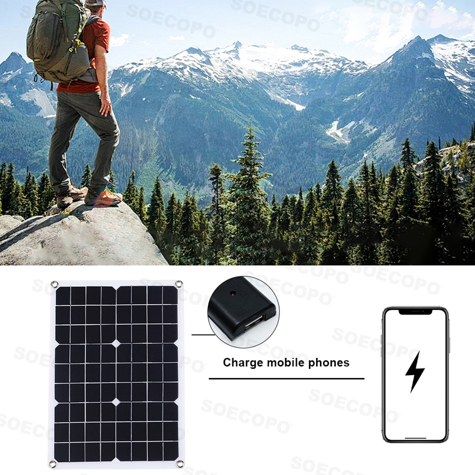 8000w 110v Solar Full Kit Inverter 300W Solar Panel Home 100A Controller SystdB