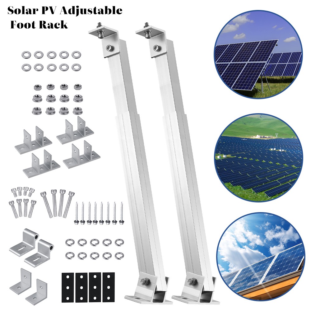 2 Sets 36-68cm Solar Panel Tilt Mount Brackets Kit for Roof Surface RV Farm