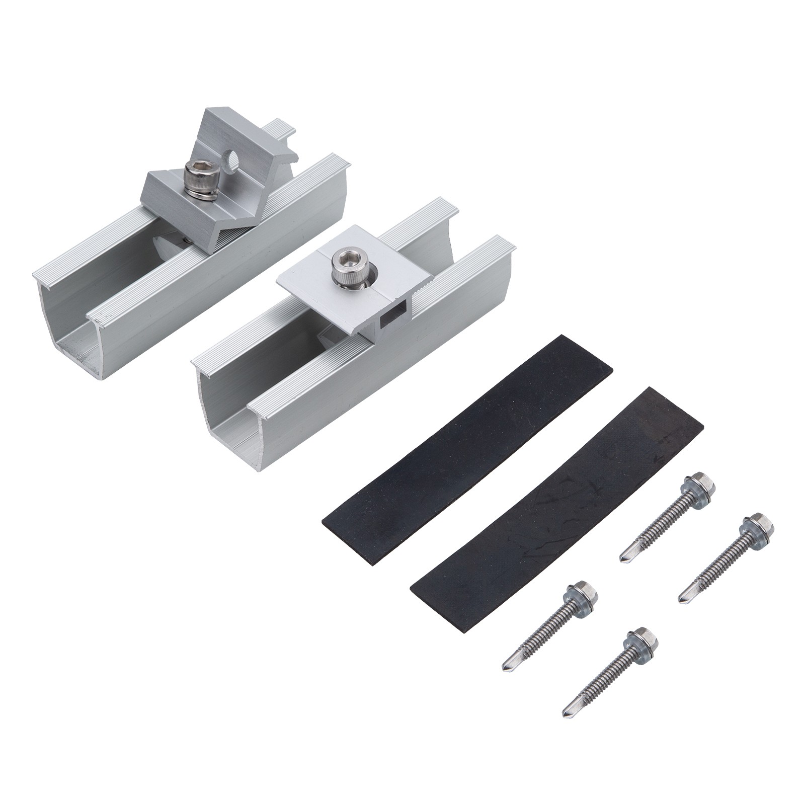 Roof Solar Panel Mounting Rails Brackets Kit System for 4PCS PV Panels Universal