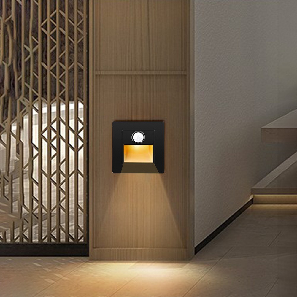 Indoor Motion Sensor LED Stair Light Recessed Wall Light for Safe Stair Use
