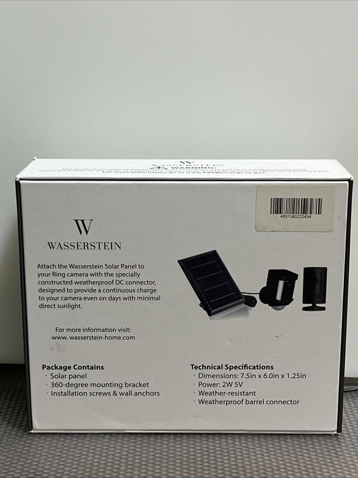 Wasserstein Solar Panel For Ring Spotlight and Stick Up Cam Battery NEW