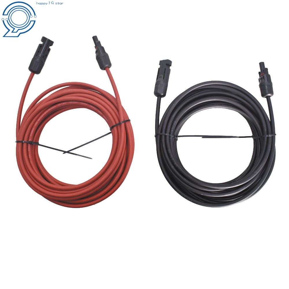 Black + Red Wire Connector 10AWG Solar Panel Extension Cable 30 Feet 1 Pair
