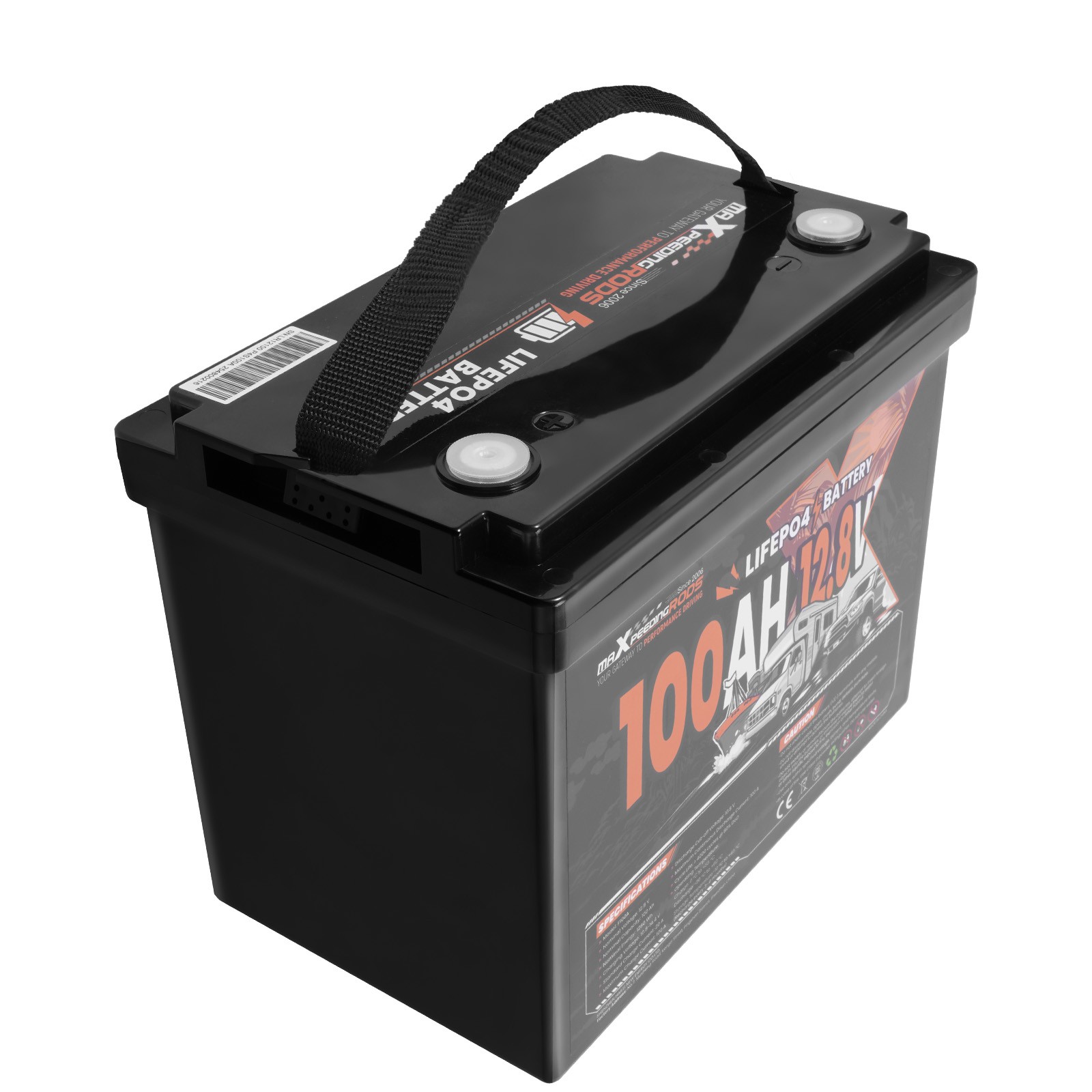 100Ah 12V Lithium Iron Phosphate Battery for Boat Backup Power, 23lbs