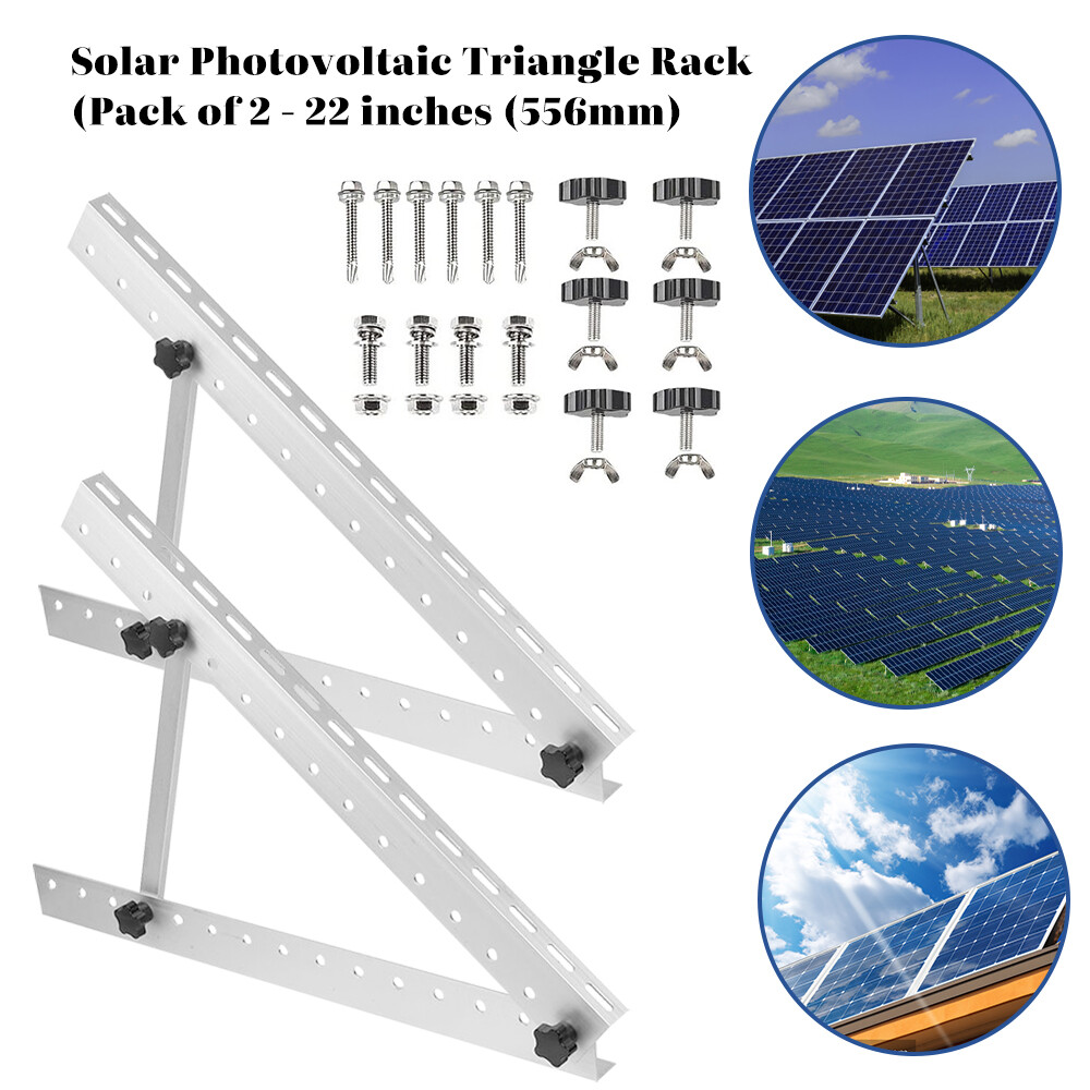2pcs Solar Panel PV Mounting Brackets Kit System Aluminum Alloy Adjustable Tilt
