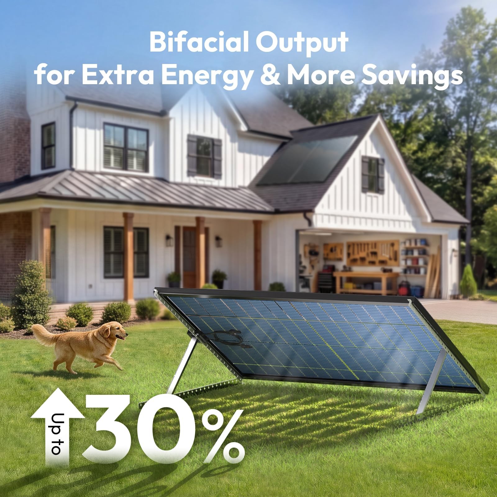 JJN Bifacial 425 Watt Solar Panel, N-Type UL 61730 16BB Solar Panels, 25% Hig…