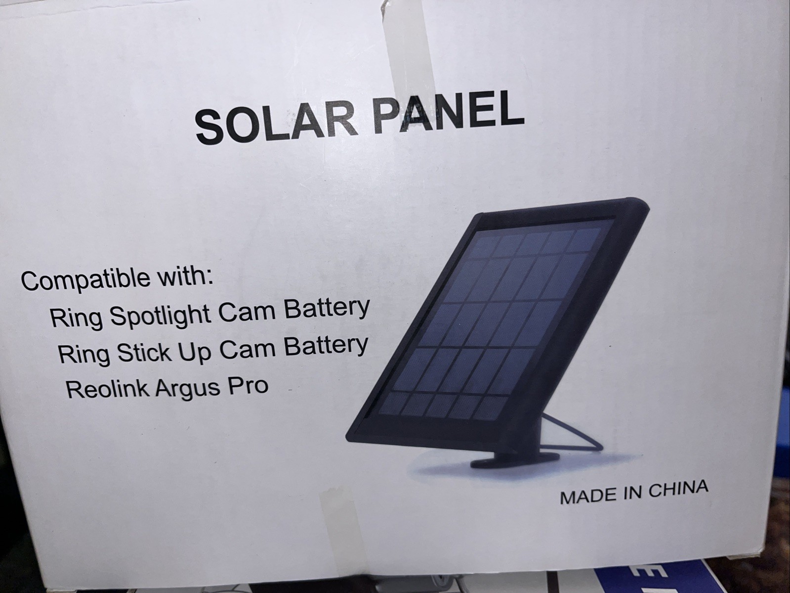 Solar Panel for Ring Spotlight Cam Stick Up Cam Reolink Argus Pro Battery White