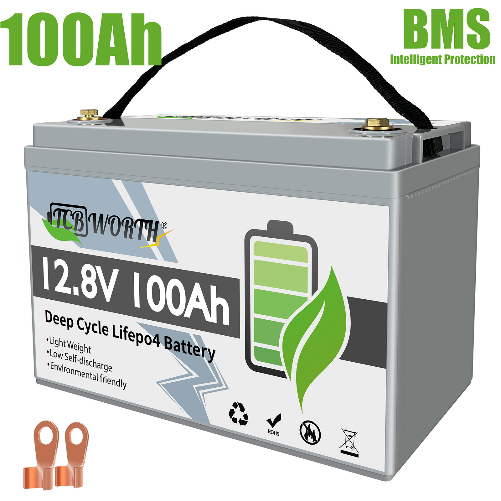 12V 100Ah LiFePO4 Lithium Battery BMS for Solar RV Off-grid Trolling Motor Boat