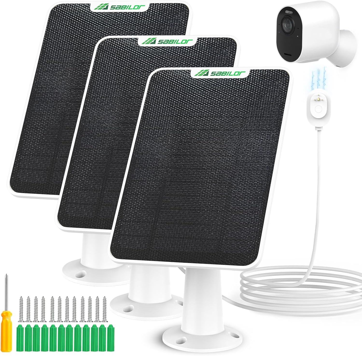 3 Pack 6W Solar Panel for Arlo Pro 5S/Pro 4/Pro 3/Pro 3 Floodlight/Ultra 2/Ultra