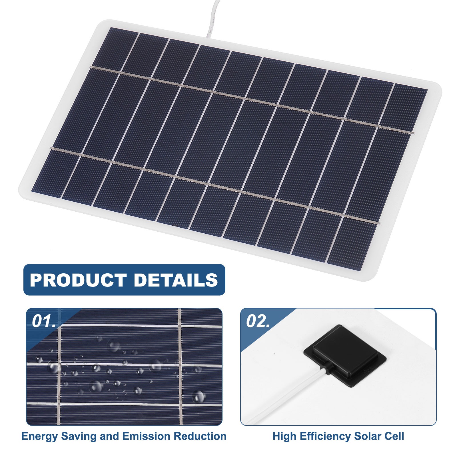5V 1.45A 8W Mini Solar Panels, USB Polycrystalline Solar Panel Cell Charger
