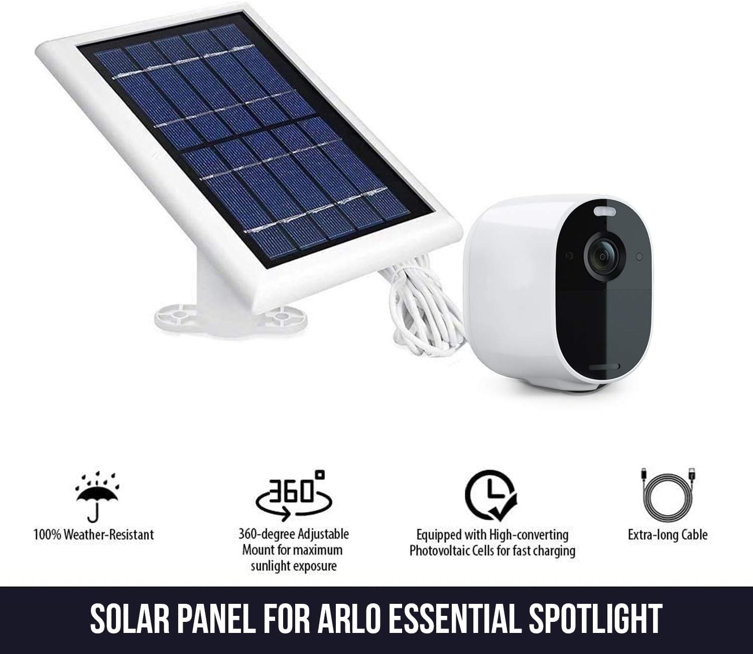 Solar Power Panel for Arlo Essential Camera Outdoor (3 Pack) (Used)