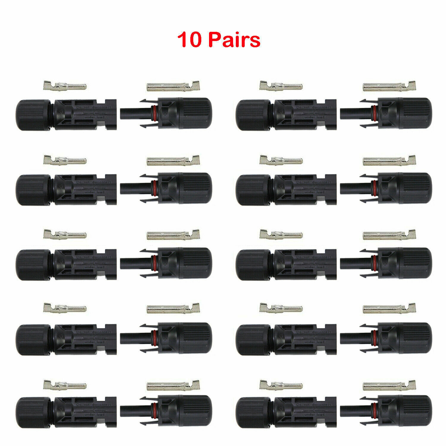 10 Pair Male Female M/F Wire Cable Connector Solar Panel Adapter 30A Waterproof