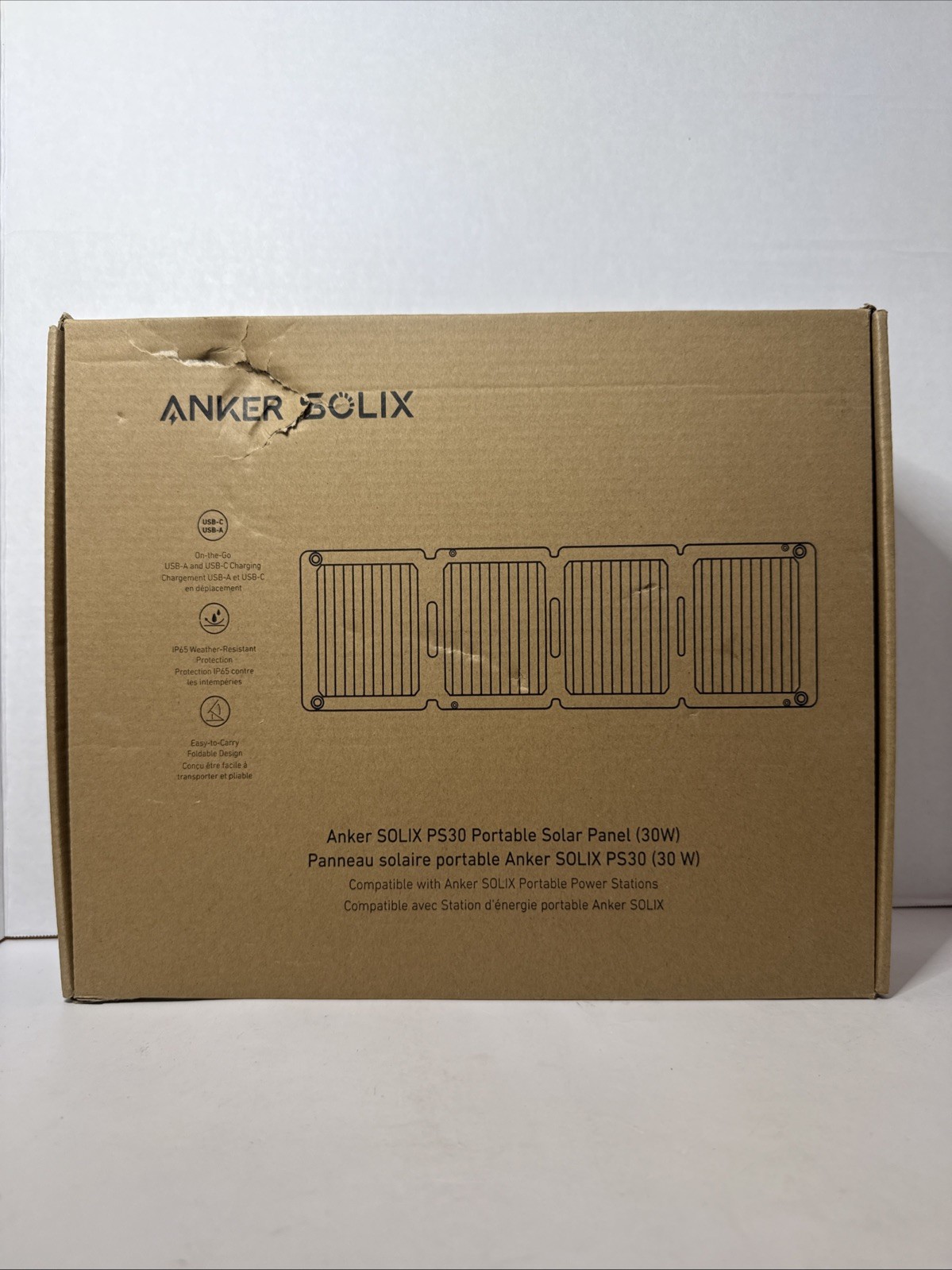 Anker Solix PS30 Solar Panel 30W Foldable Portable Solar Charger IP65 A2426