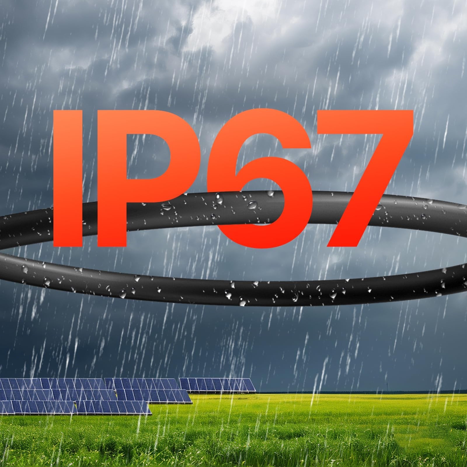 100FT Solar Panel Wire 10AWG Tinned Copper PV Cable IP67 Waterproof Outdoor Cord
