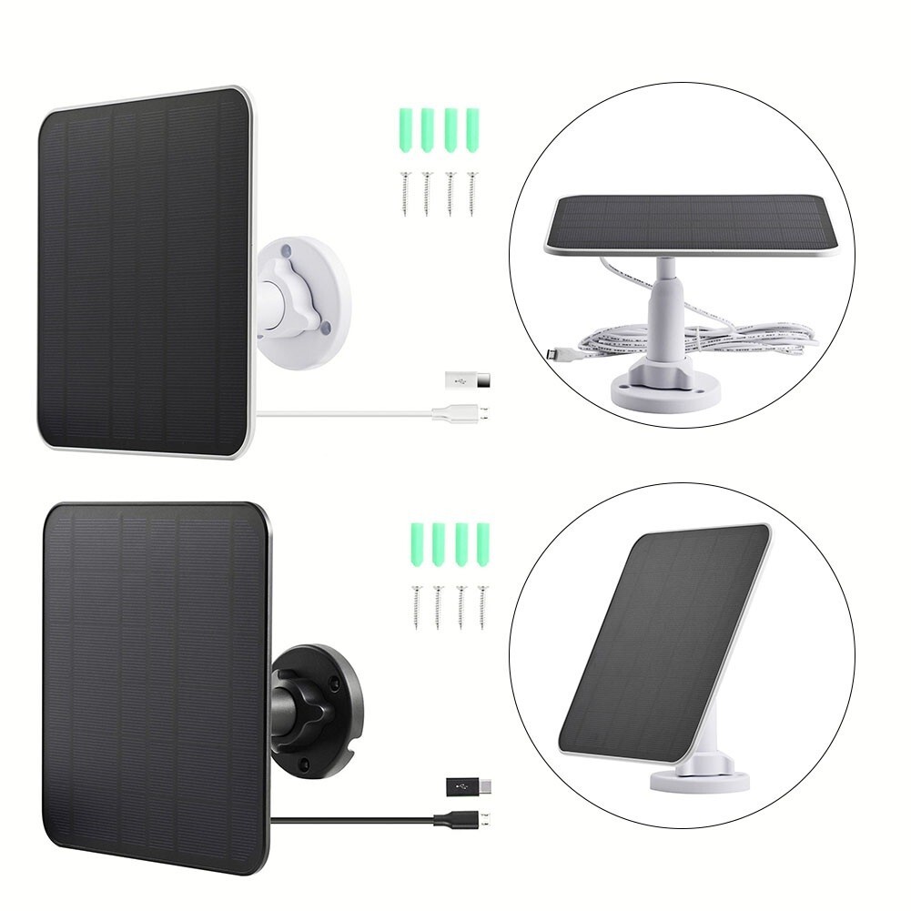 5W Solar Panel Charger For-Ring Video Doorbell 4/3/2 Solar Charger W/Power Cable