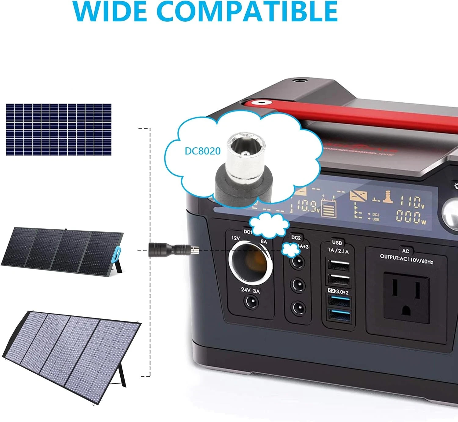 DC7909 to DC8020 Adapter DC7909 Female to DC8020 Male Connector Adapterfor 100