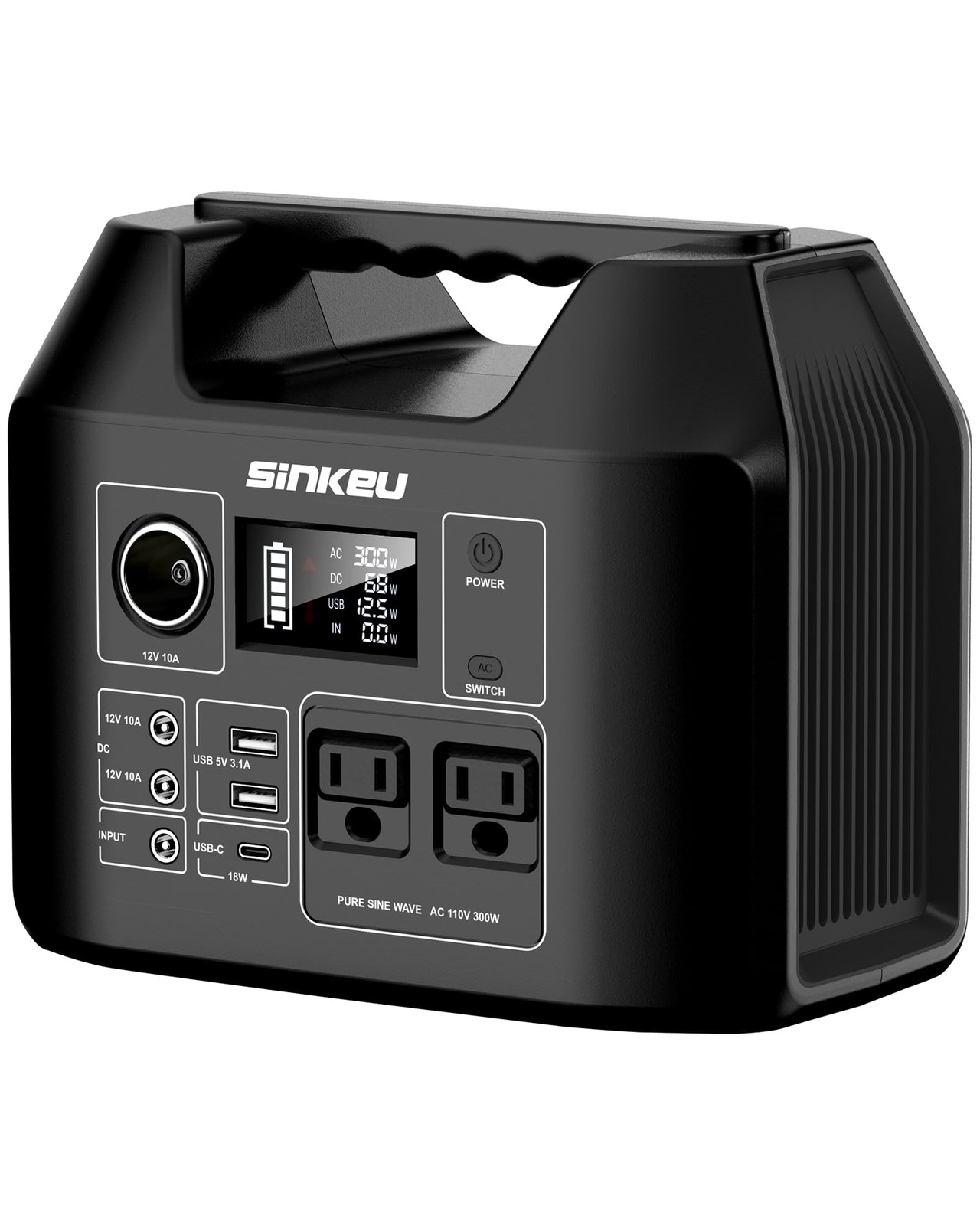 SinKeu Portable Power Station 80000mAh, 256Wh LiFePO4 Battery Backup,300W AC …