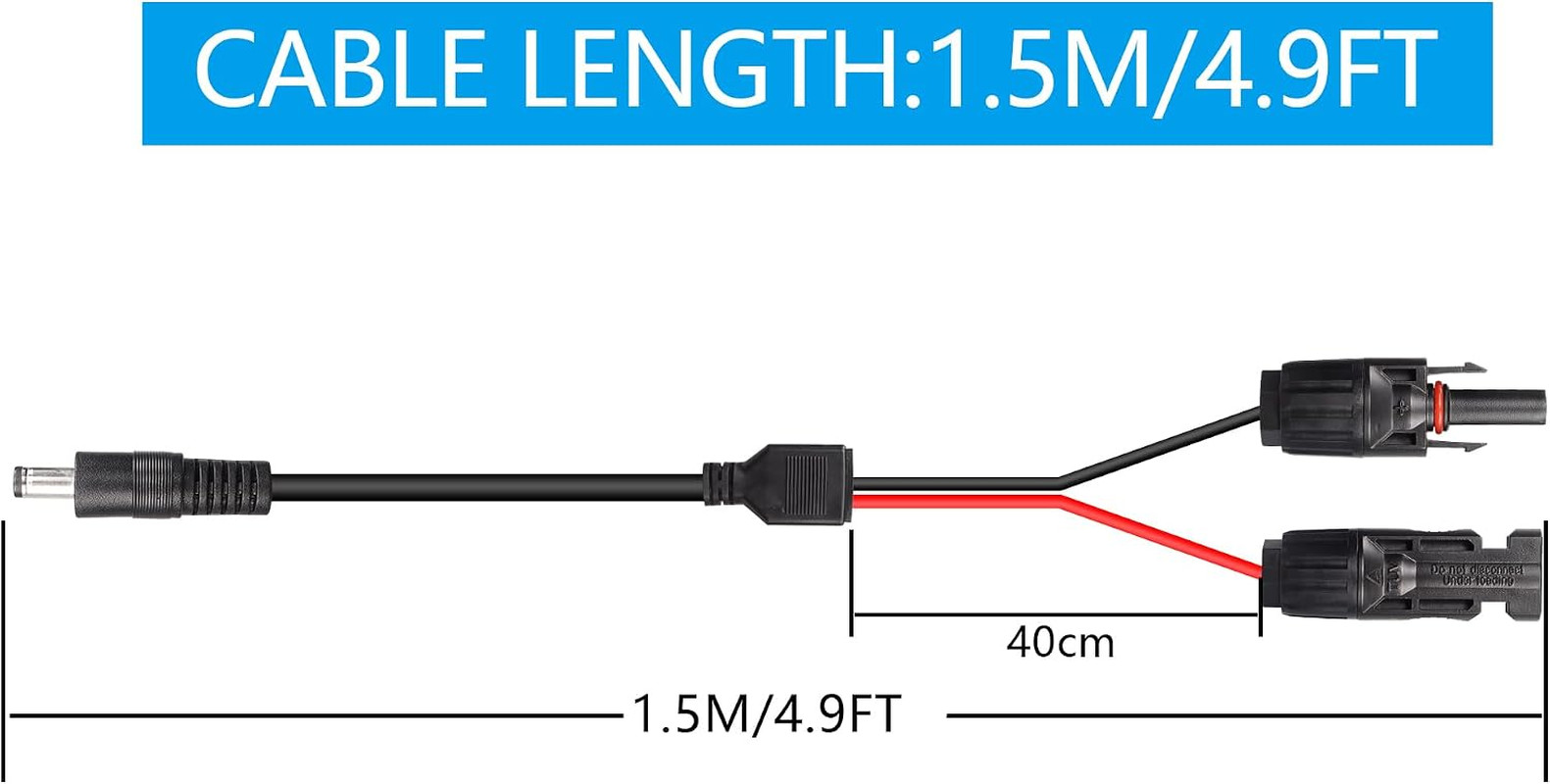 Solar Panel Connectors to DC 5.5X2.1Mm Extension Power Cable 14AWG Solar Panel C