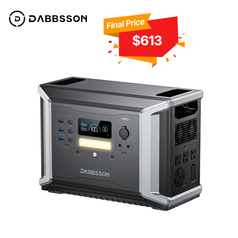 Dabbsson 2150Wh 2400W Portable Power Station Solar for Home Backup Power Outage