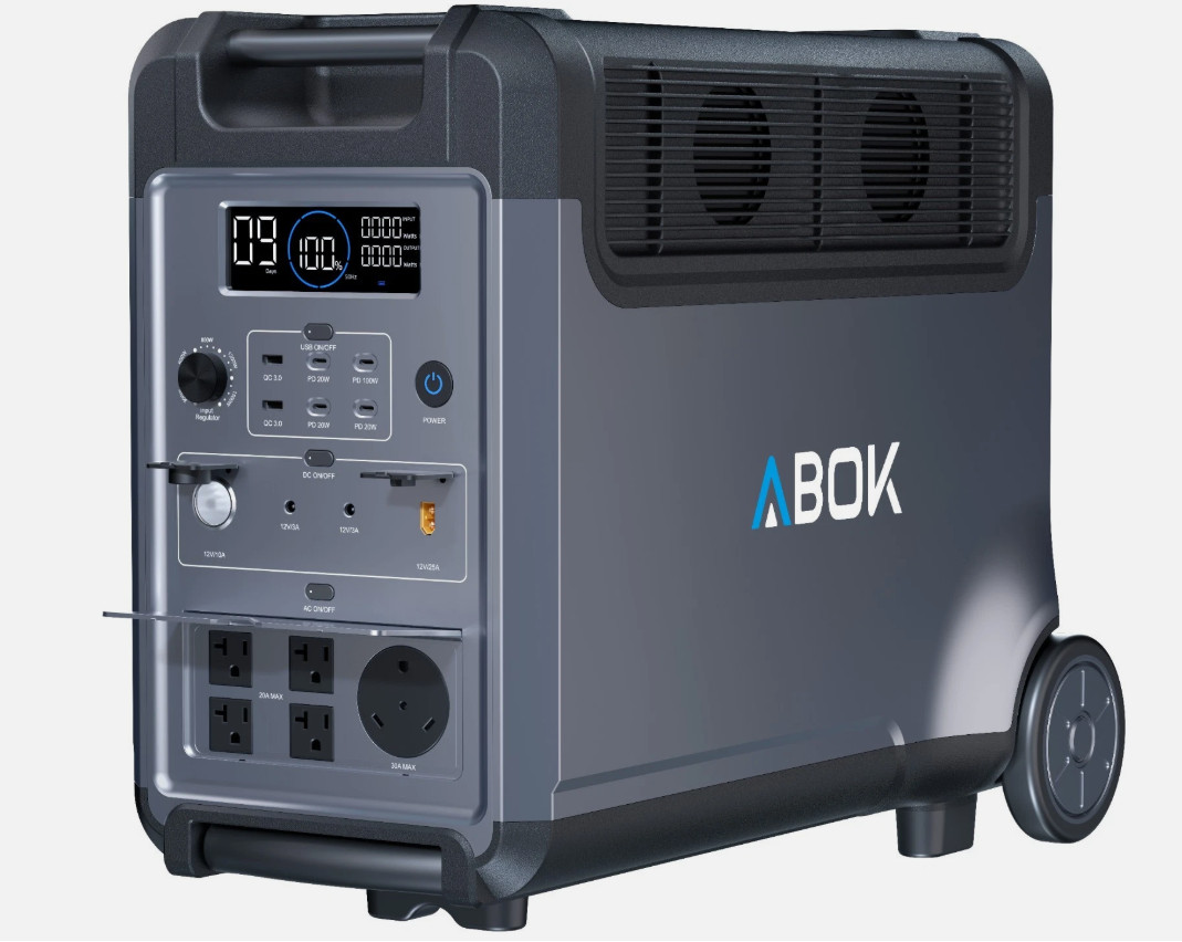 ABOK Ark3600 Portable Power Station,3840Wh LiFePO₄ Solar Generator, Home Use RV