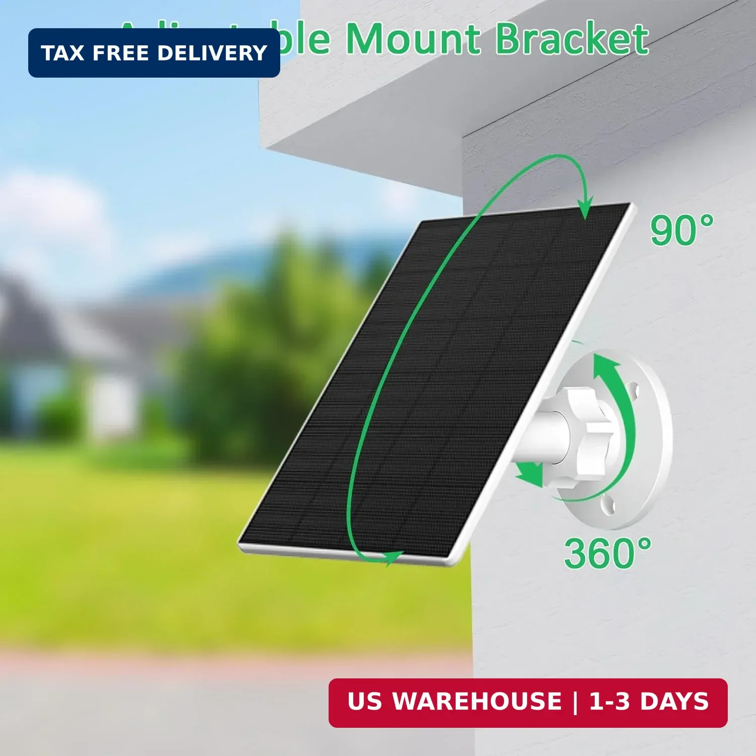 FUTUREZEN 2W Solar Panel for Security Cameras, 5V Solar Charger for Rechargeable